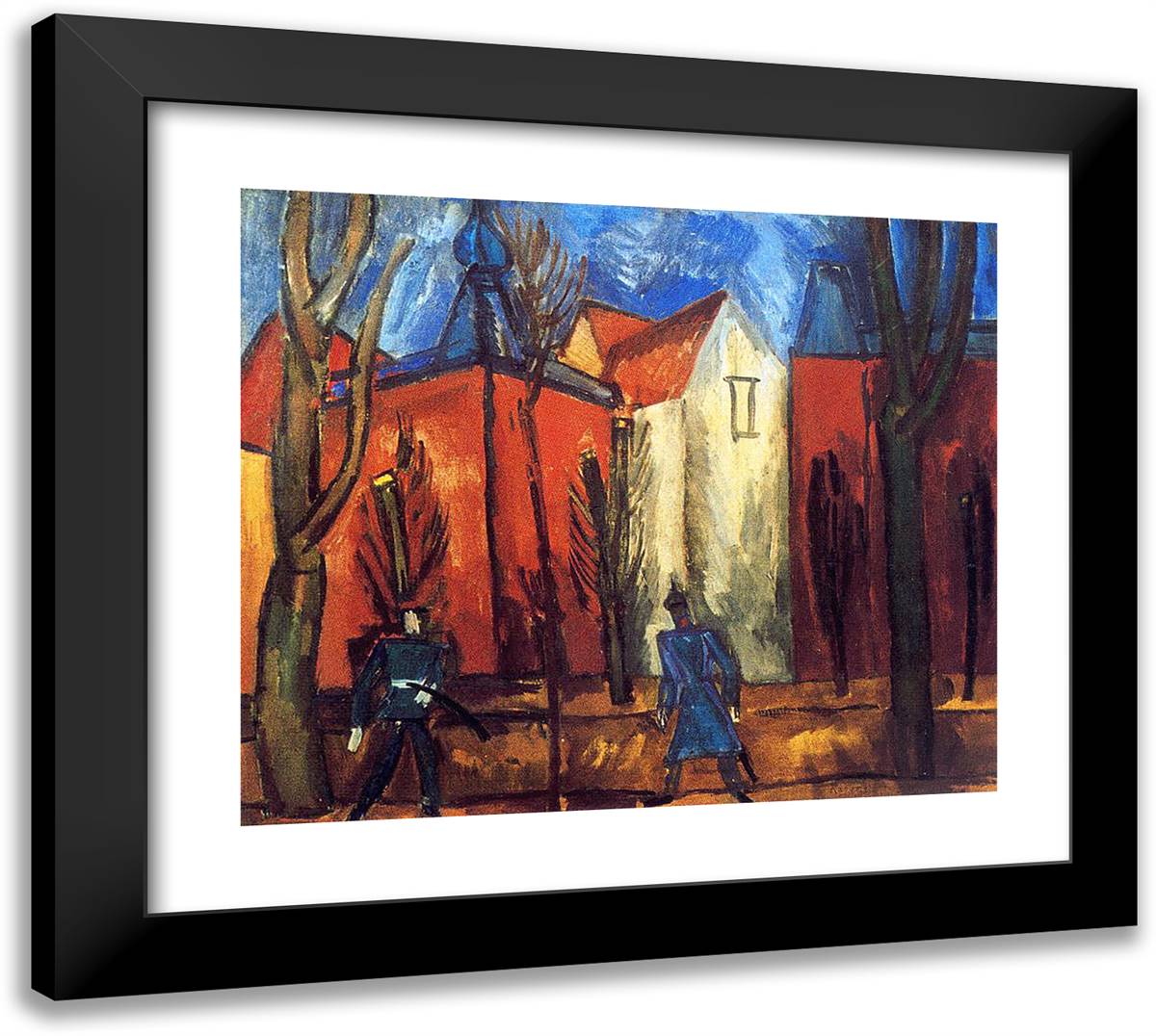 Houses in Munich 22x20 Black Modern Wood Framed Art Print Poster by Dufy, Raoul