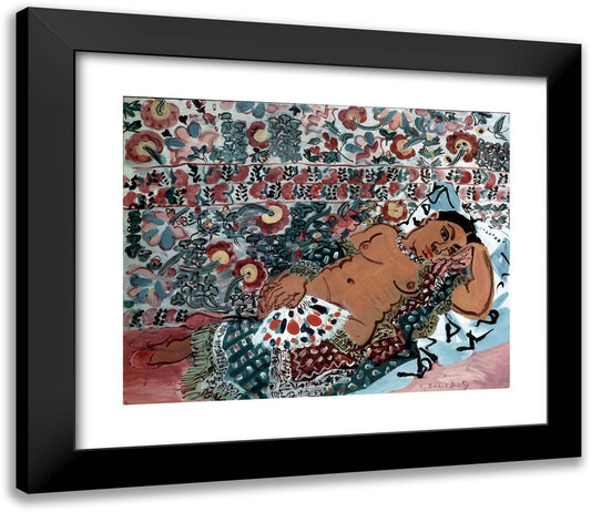 Indian Woman 23x20 Black Modern Wood Framed Art Print Poster by Dufy, Raoul