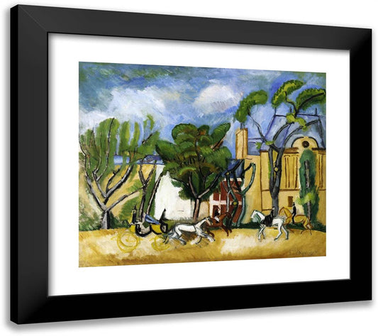 L`Avenue Du Bois 22x20 Black Modern Wood Framed Art Print Poster by Dufy, Raoul