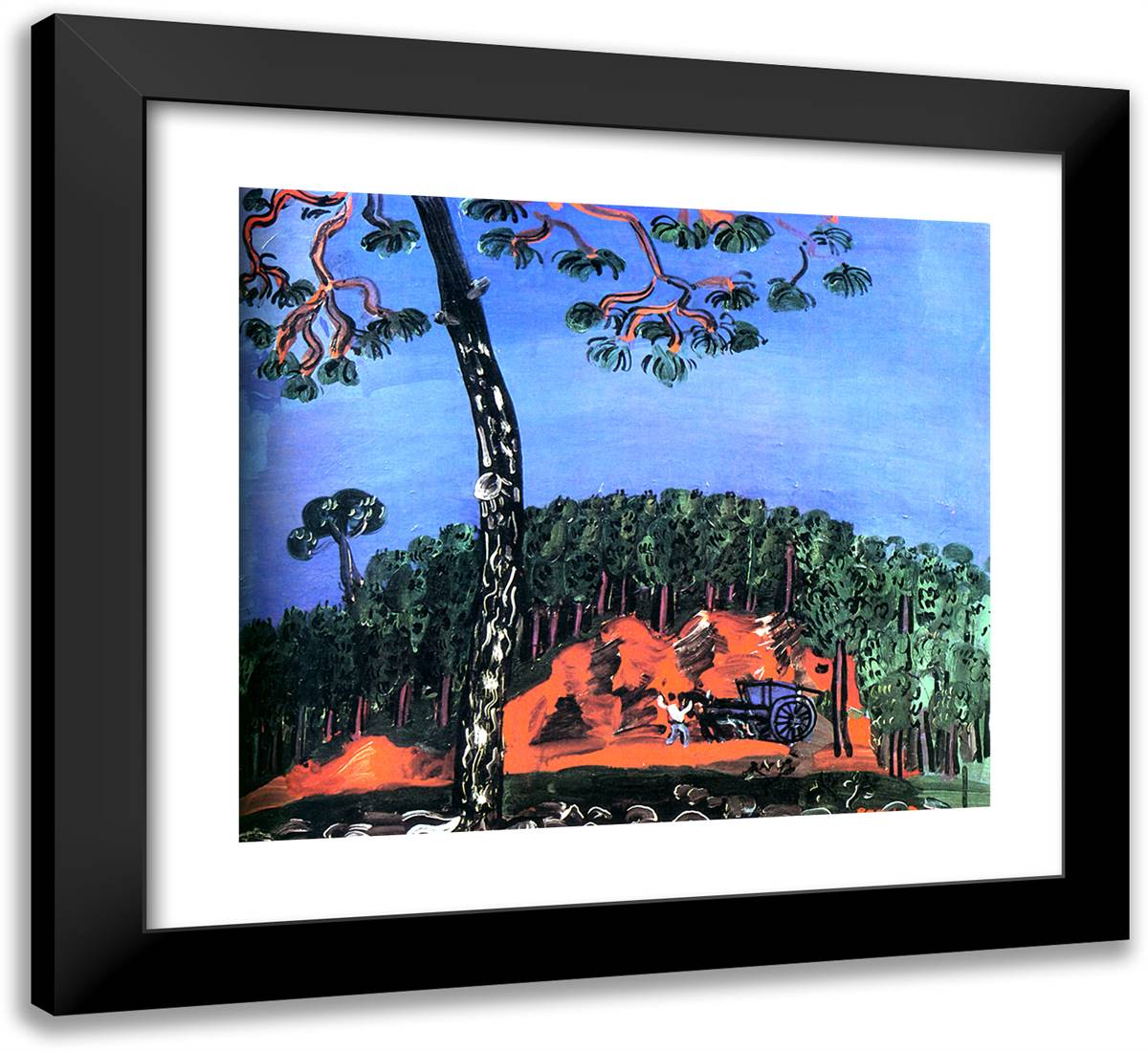 Landscape of Esterel  22x20 Black Modern Wood Framed Art Print Poster by Dufy, Raoul