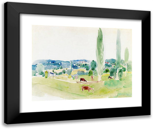 Landscape of Montfort L Amaury 24x20 Black Modern Wood Framed Art Print Poster by Dufy, Raoul