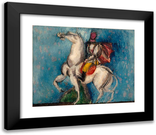 Le Cavalier Arabe (Le Cavalier Blanc) 23x20 Black Modern Wood Framed Art Print Poster by Dufy, Raoul