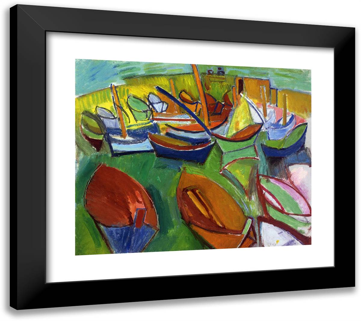 Martigues 22x20 Black Modern Wood Framed Art Print Poster by Dufy, Raoul