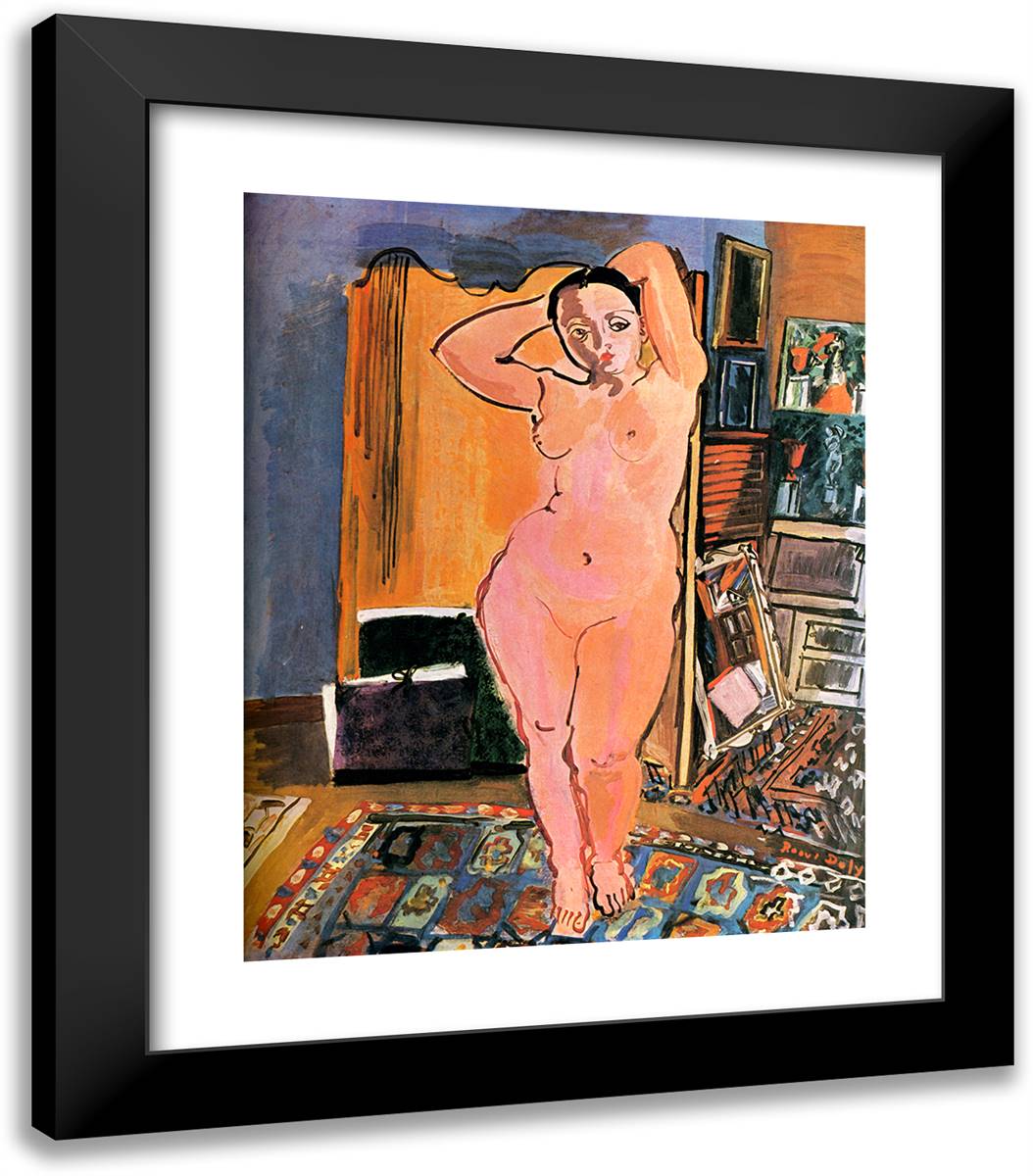 Naked  20x23 Black Modern Wood Framed Art Print Poster by Dufy, Raoul