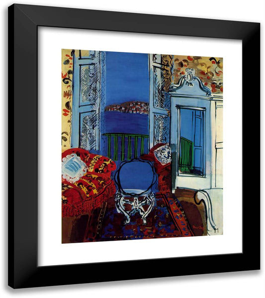 Open Window 20x23 Black Modern Wood Framed Art Print Poster by Dufy, Raoul