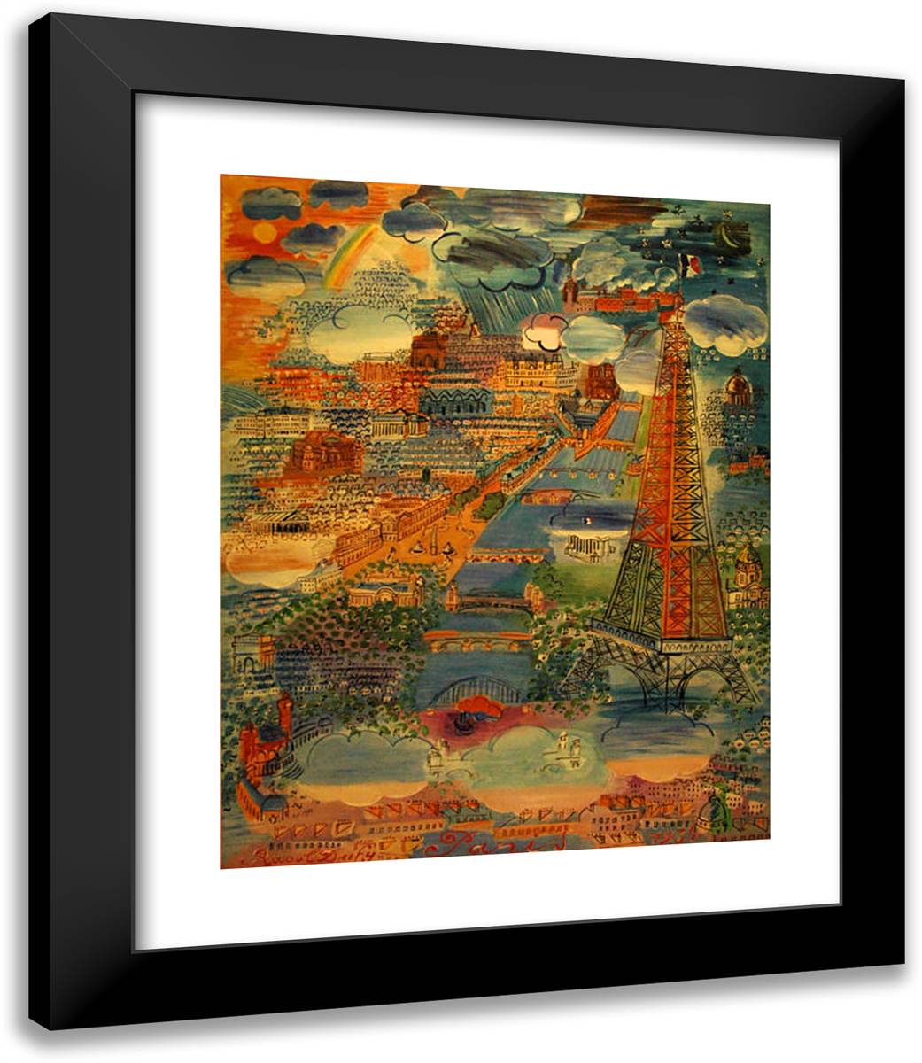 Paris 20x23 Black Modern Wood Framed Art Print Poster by Dufy, Raoul