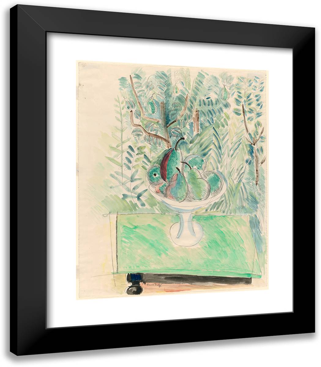 Pears in a Garden 20x23 Black Modern Wood Framed Art Print Poster by Dufy, Raoul