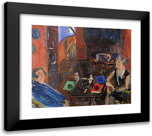 Phonography 22x20 Black Modern Wood Framed Art Print Poster by Dufy, Raoul