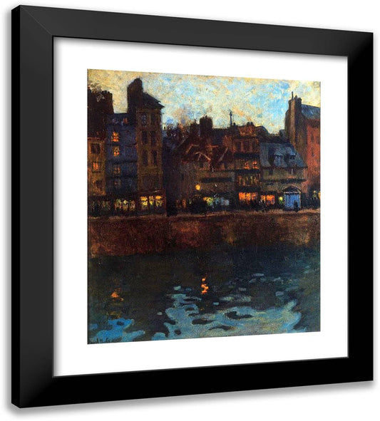 Pier of Le Havre in the Evening 20x22 Black Modern Wood Framed Art Print Poster by Dufy, Raoul