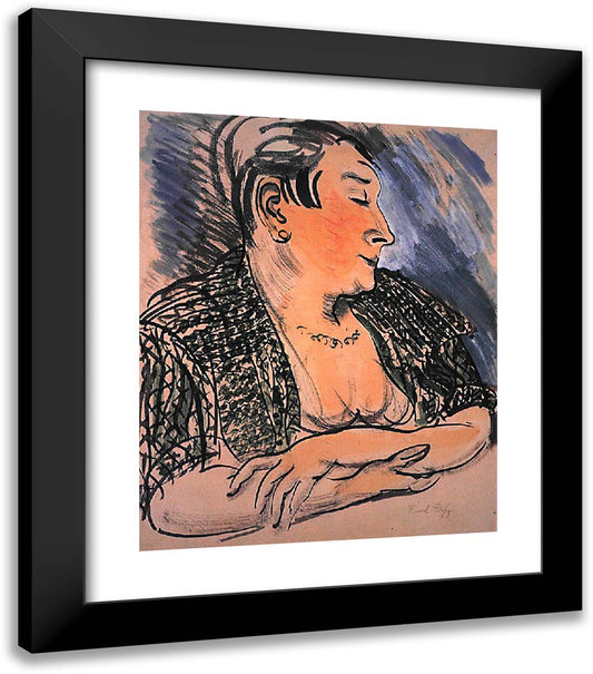 Portrait of Madame Dufy 20x23 Black Modern Wood Framed Art Print Poster by Dufy, Raoul