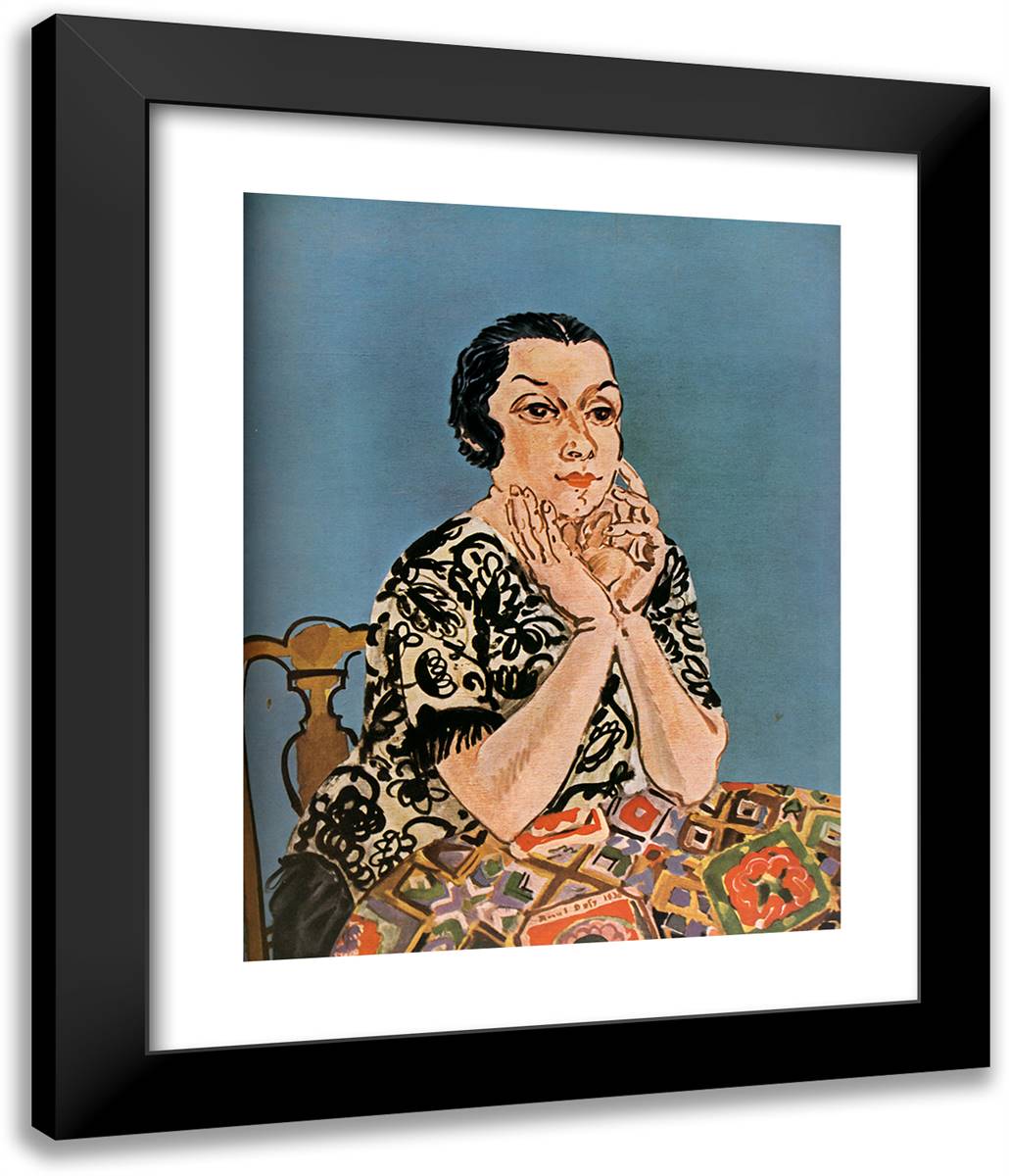 Portrait of Mrs. Dufy 20x24 Black Modern Wood Framed Art Print Poster by Dufy, Raoul