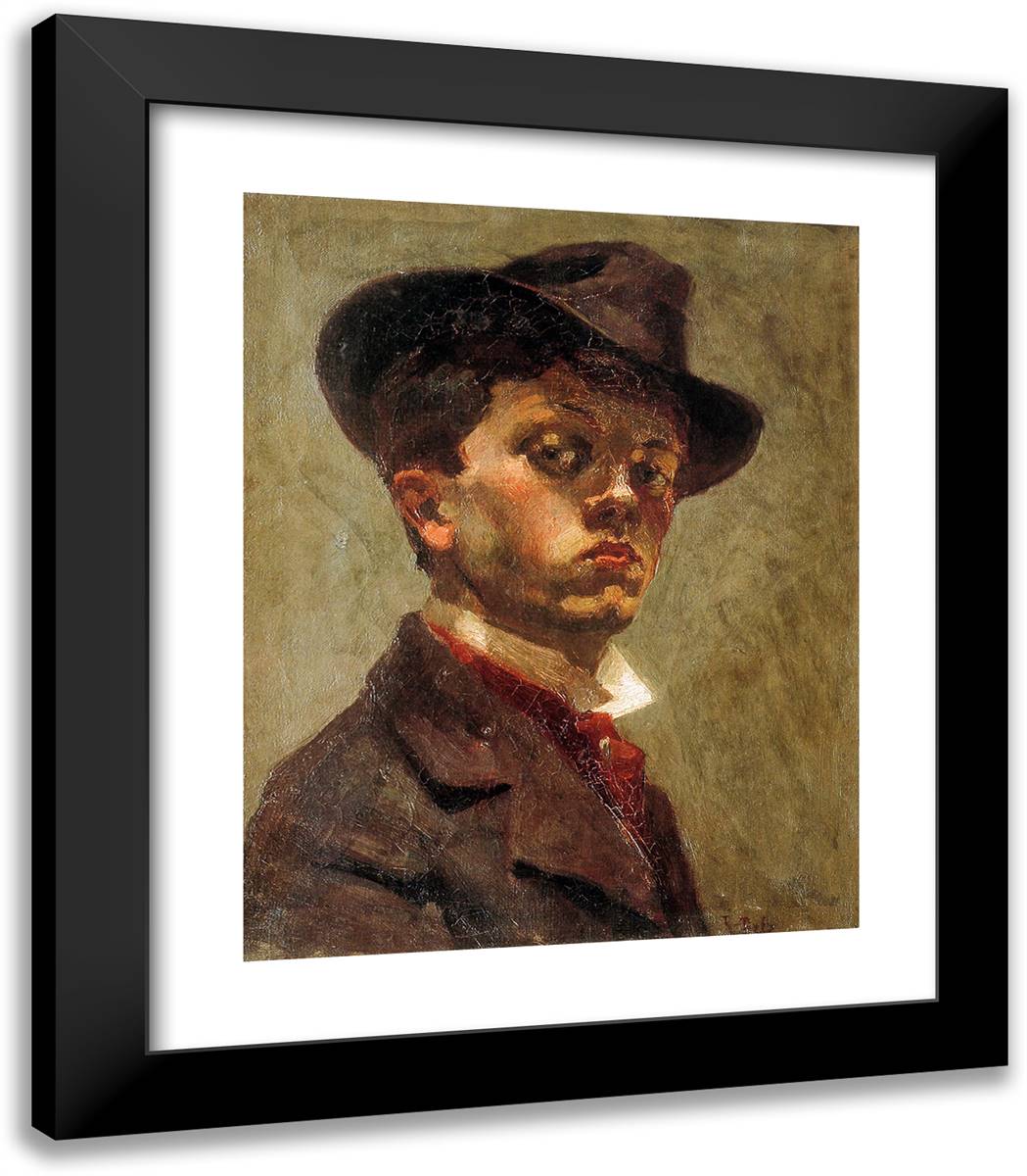 Self Portrait 20x23 Black Modern Wood Framed Art Print Poster by Dufy, Raoul