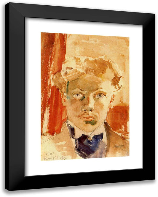 Self-Portrait 19x24 Black Modern Wood Framed Art Print Poster by Dufy, Raoul