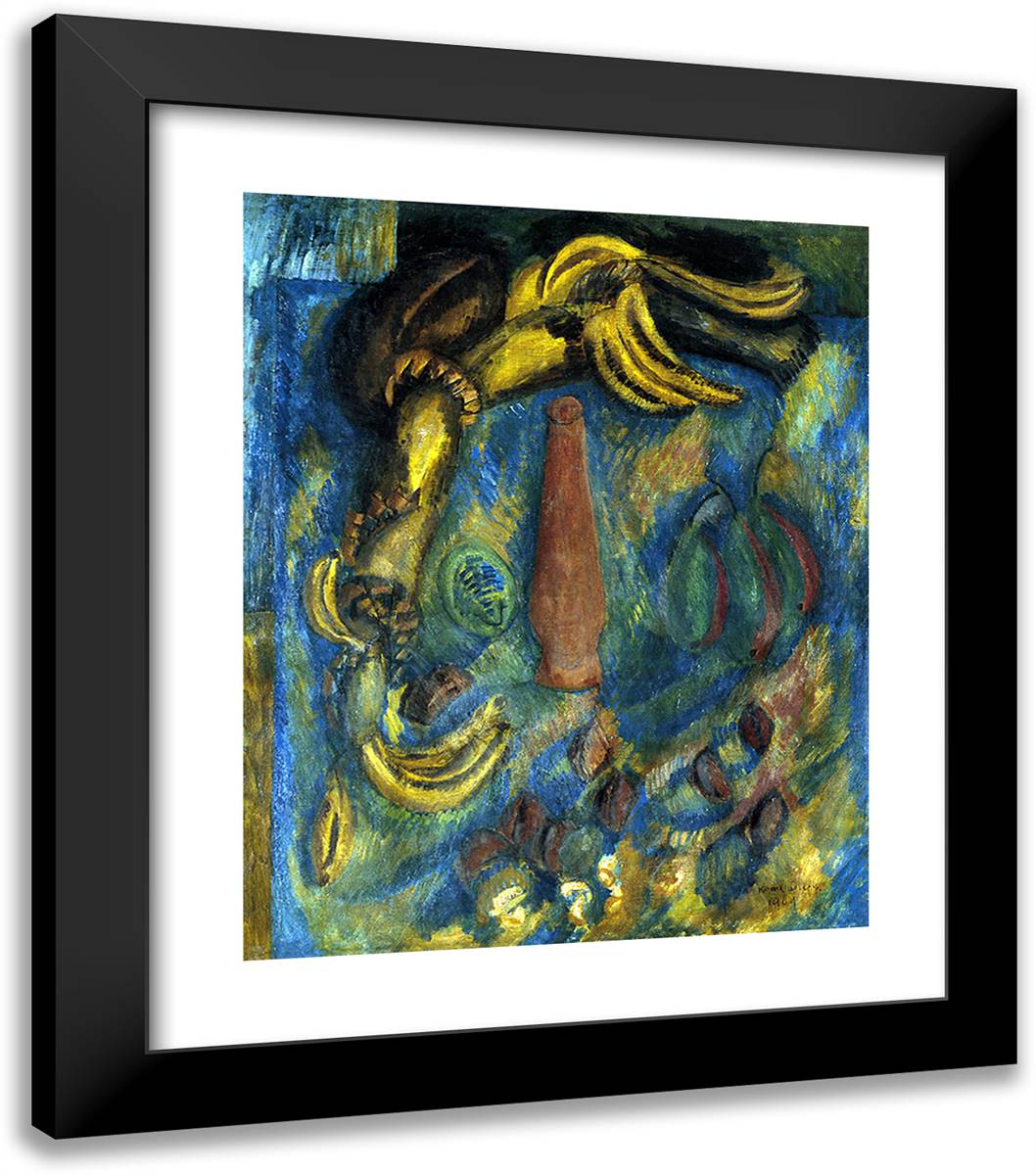 Still Life with Bananas 20x23 Black Modern Wood Framed Art Print Poster by Dufy, Raoul