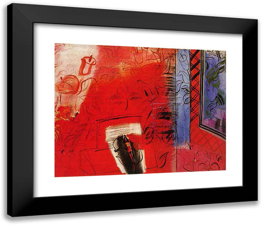 Still Life with VIolin Hommage to Bach 23x20 Black Modern Wood Framed Art Print Poster by Dufy, Raoul