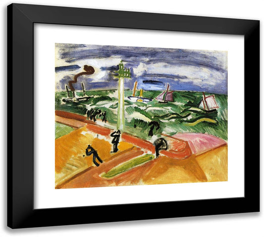 Storm at Sainte Adresse 22x20 Black Modern Wood Framed Art Print Poster by Dufy, Raoul