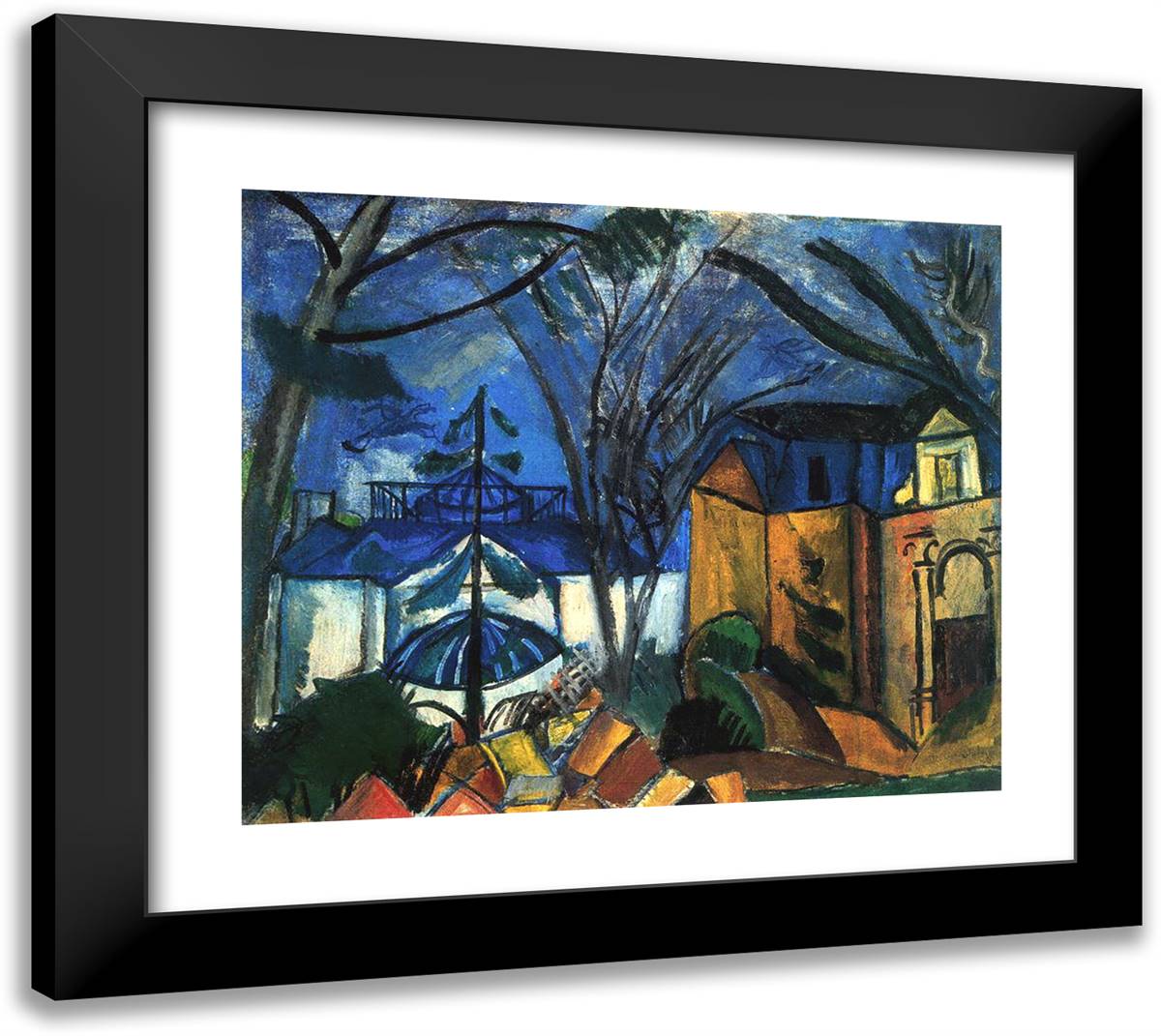 The Botanical Garden 22x20 Black Modern Wood Framed Art Print Poster by Dufy, Raoul