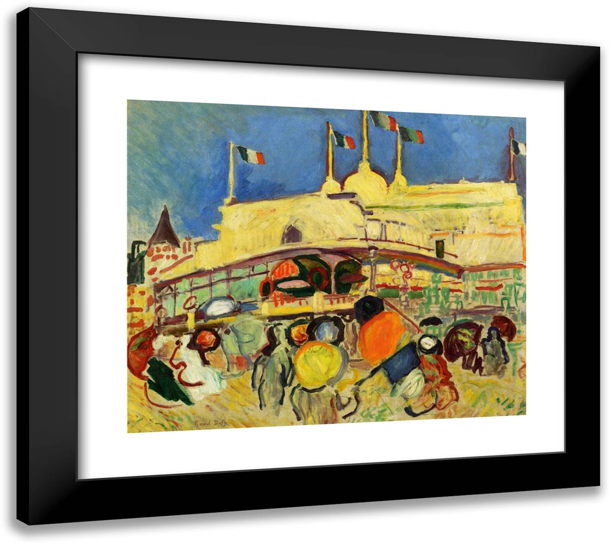 The Casino 22x20 Black Modern Wood Framed Art Print Poster by Dufy, Raoul