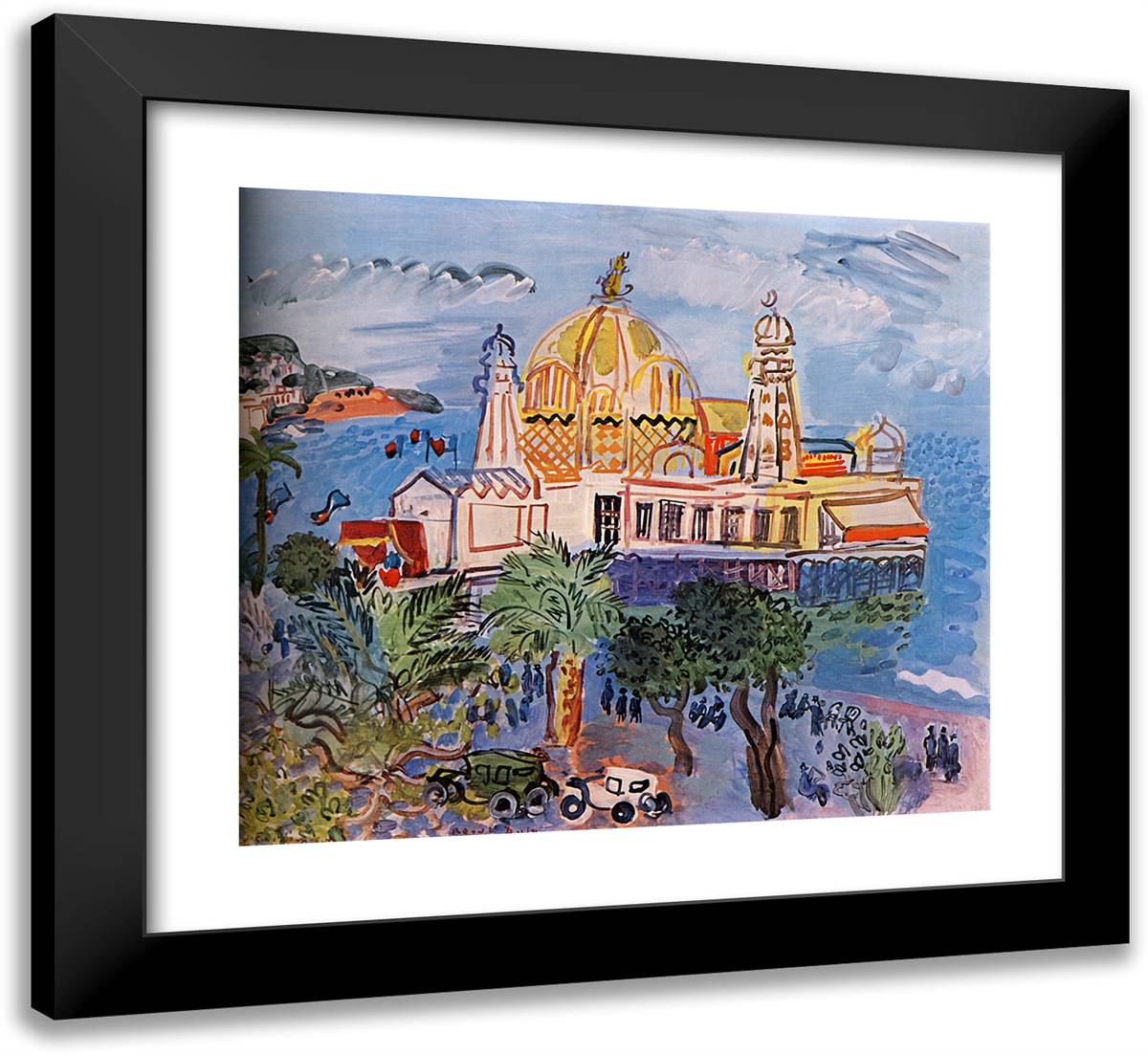 The Casino of Nice 22x20 Black Modern Wood Framed Art Print Poster by Dufy, Raoul