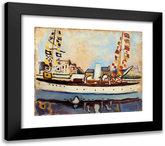 The English Yacht 23x20 Black Modern Wood Framed Art Print Poster by Dufy, Raoul