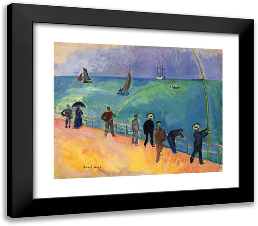 The Fishermen 23x20 Black Modern Wood Framed Art Print Poster by Dufy, Raoul