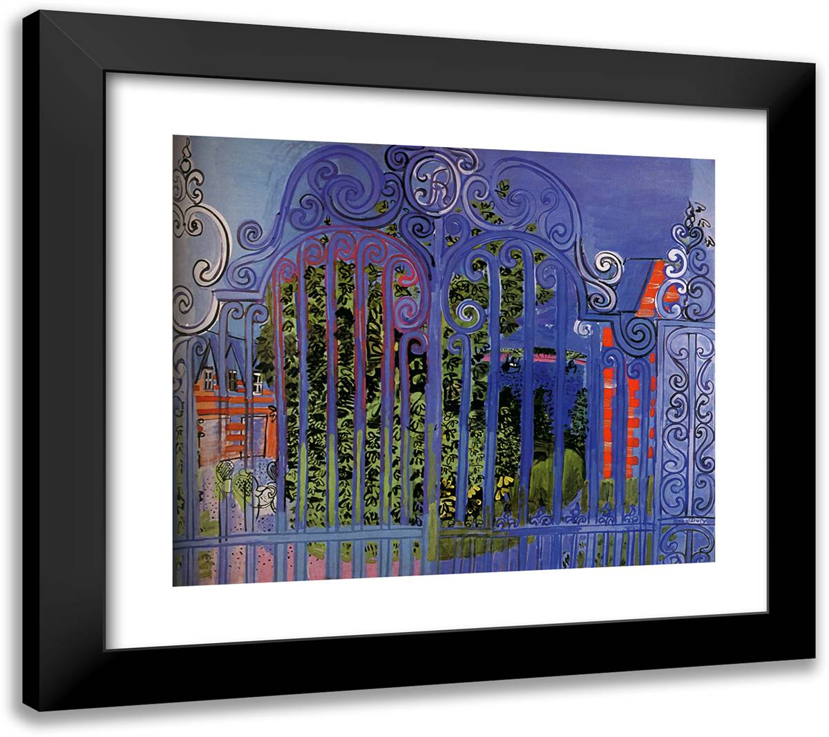 The Grid  22x20 Black Modern Wood Framed Art Print Poster by Dufy, Raoul