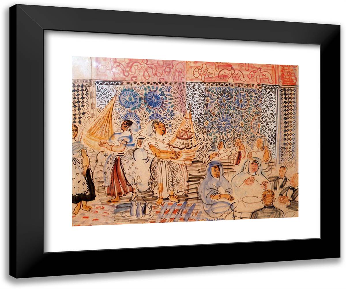 The House in Marrakech 24x20 Black Modern Wood Framed Art Print Poster by Dufy, Raoul