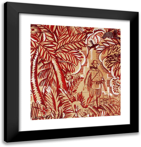 The Hunt (Design for Fabric) 20x21 Black Modern Wood Framed Art Print Poster by Dufy, Raoul