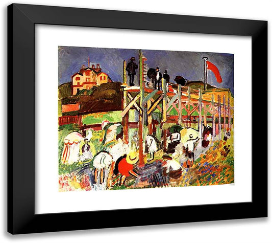 The Jetty at Sainte-Adresse 22x20 Black Modern Wood Framed Art Print Poster by Dufy, Raoul