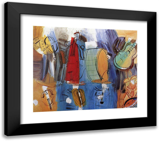 The Mexican Musicians 23x20 Black Modern Wood Framed Art Print Poster by Dufy, Raoul