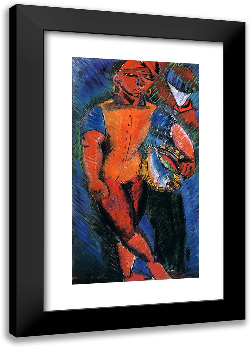 The Neapolitan Fisherman 17x24 Black Modern Wood Framed Art Print Poster by Dufy, Raoul