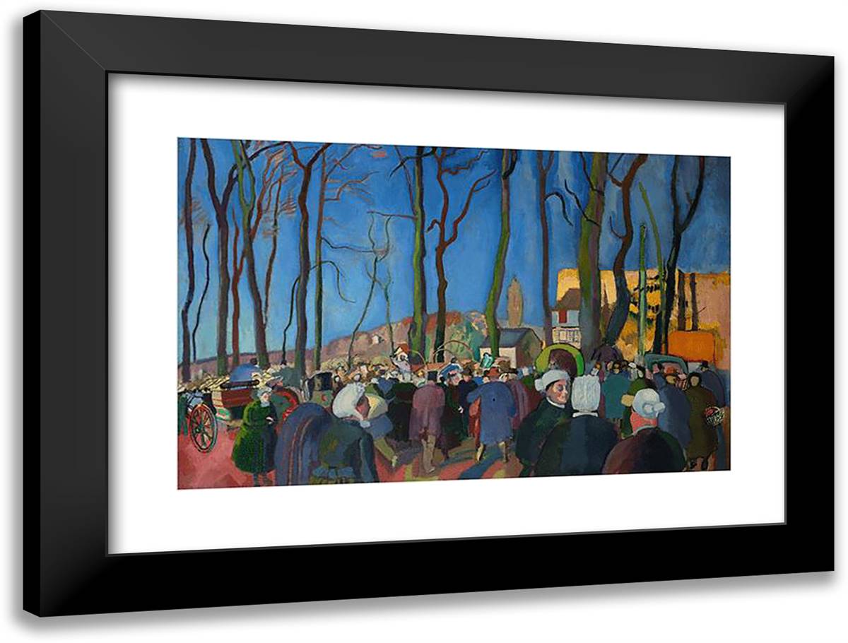 The Onion Market 24x18 Black Modern Wood Framed Art Print Poster by Dufy, Raoul