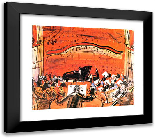 The Red Concert 22x20 Black Modern Wood Framed Art Print Poster by Dufy, Raoul