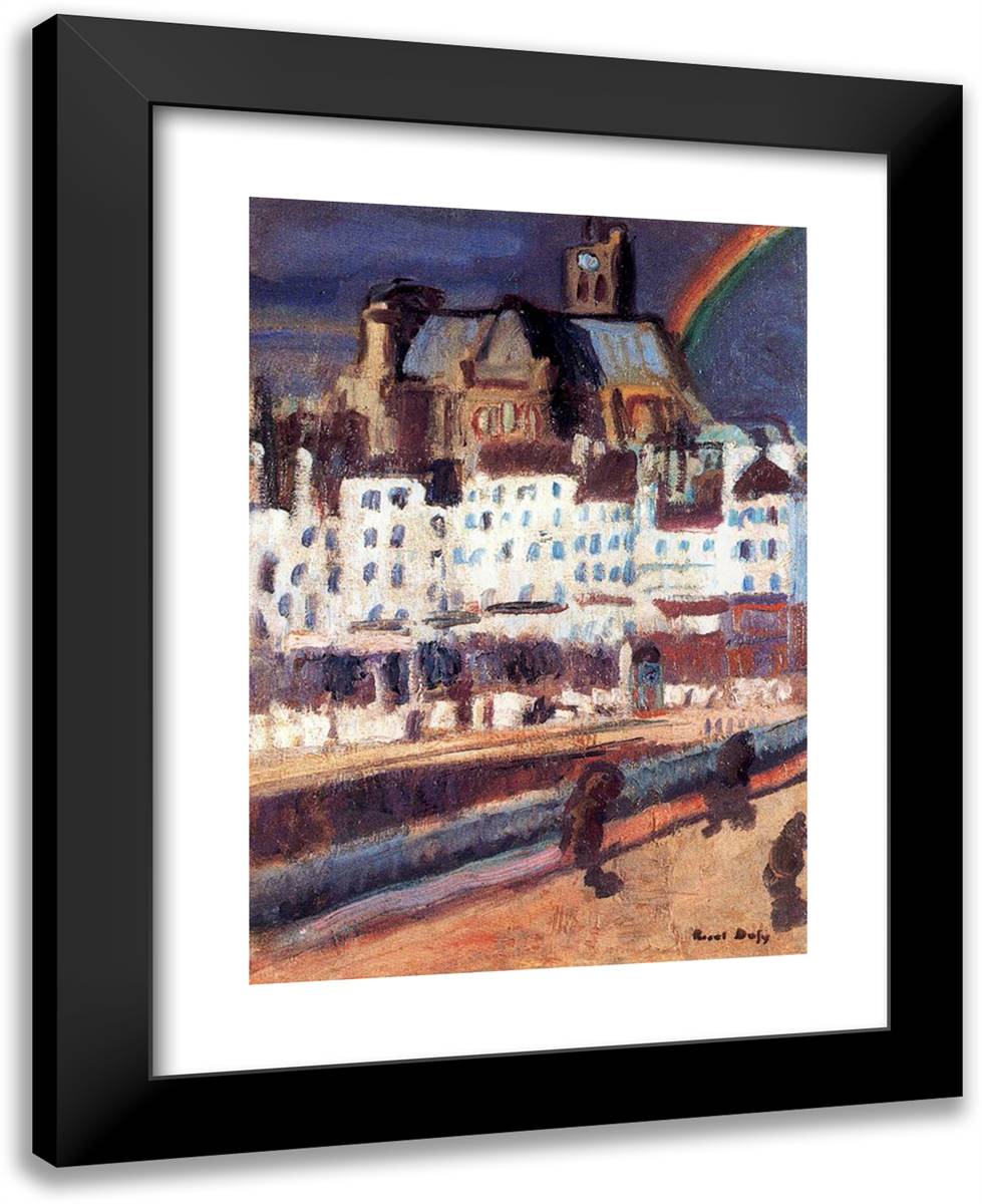 The Saint Gervais Church 19x24 Black Modern Wood Framed Art Print Poster by Dufy, Raoul