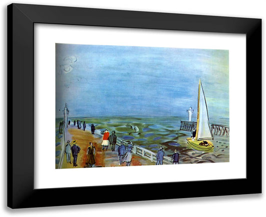 The Sea in Deauville 24x20 Black Modern Wood Framed Art Print Poster by Dufy, Raoul