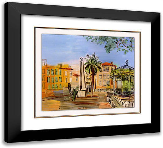 The Square in Hyeres 22x20 Black Modern Wood Framed Art Print Poster by Dufy, Raoul