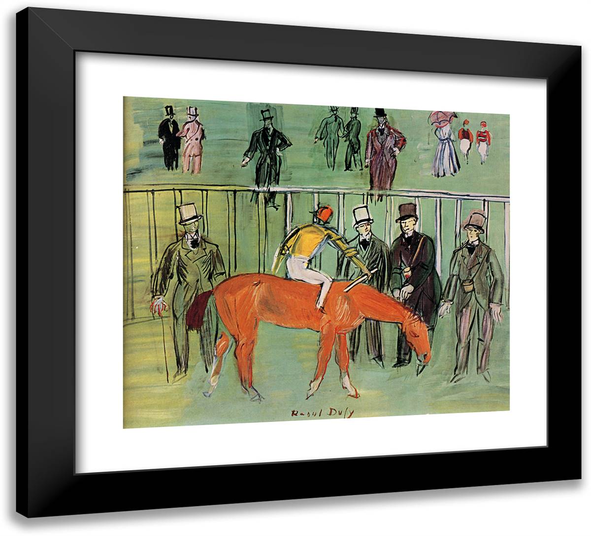 The Thoroughbred 22x20 Black Modern Wood Framed Art Print Poster by Dufy, Raoul