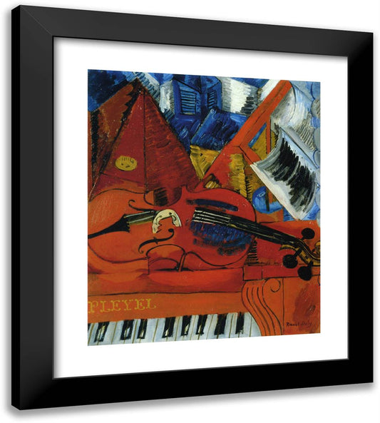 The VIolin 20x22 Black Modern Wood Framed Art Print Poster by Dufy, Raoul