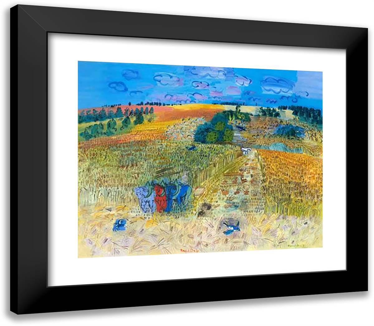 The Wheat Field 23x20 Black Modern Wood Framed Art Print Poster by Dufy, Raoul