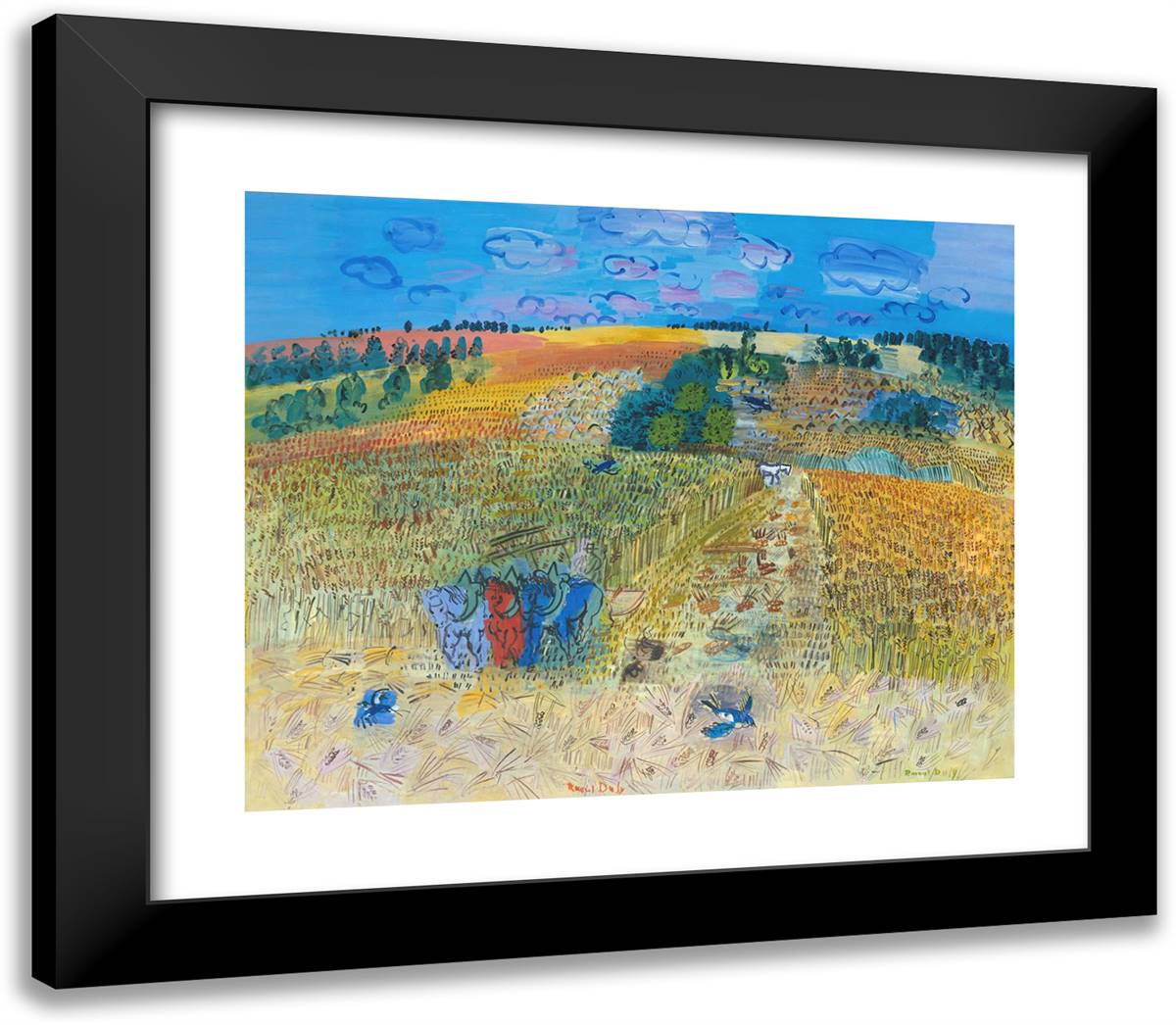 The Wheatfield 23x20 Black Modern Wood Framed Art Print Poster by Dufy, Raoul