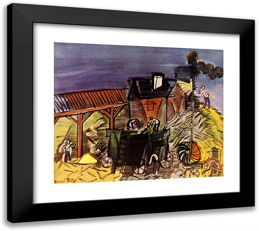 Treading the Blue Sky 22x20 Black Modern Wood Framed Art Print Poster by Dufy, Raoul