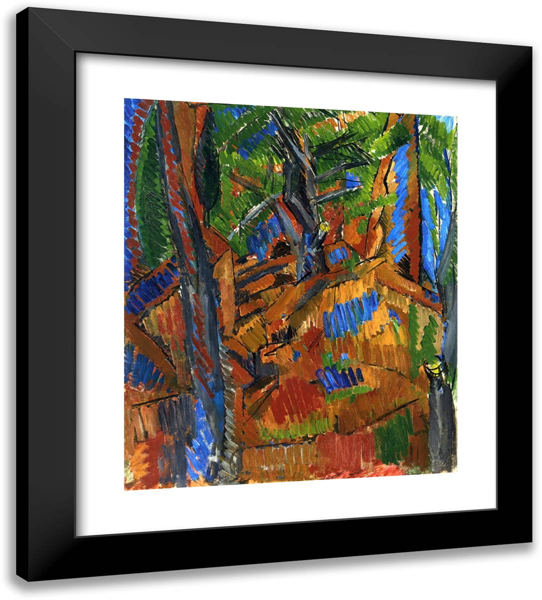 Trees 20x22 Black Modern Wood Framed Art Print Poster by Dufy, Raoul