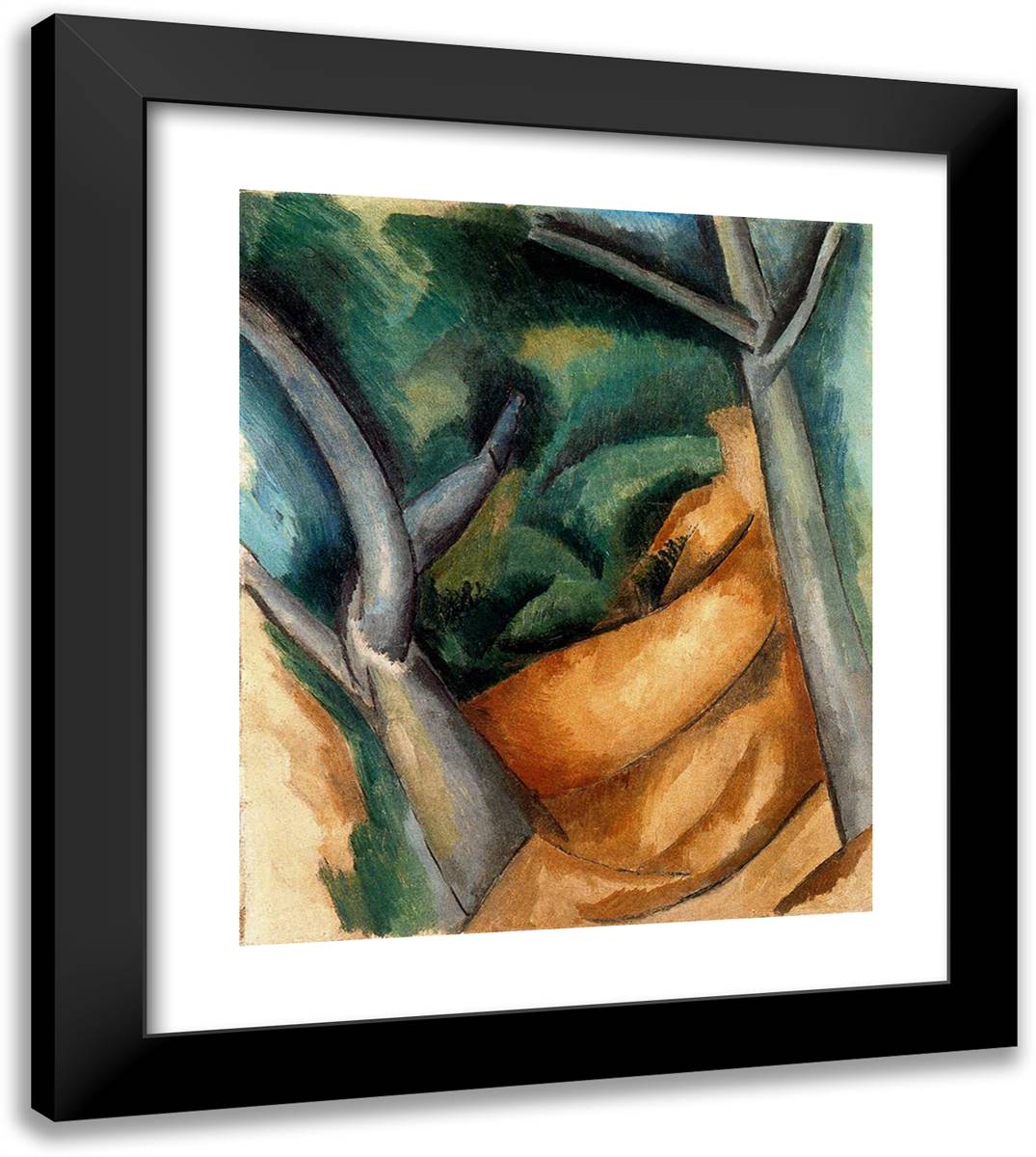 Trees at Estaque 20x23 Black Modern Wood Framed Art Print Poster by Dufy, Raoul