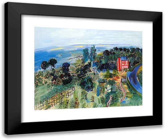 Villerville 24x20 Black Modern Wood Framed Art Print Poster by Dufy, Raoul