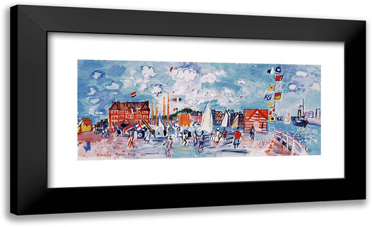 Yacht Club 24x15 Black Modern Wood Framed Art Print Poster by Dufy, Raoul