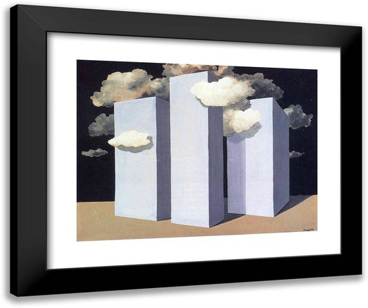 A Storm 24x20 Black Modern Wood Framed Art Print Poster by Magritte, Rene