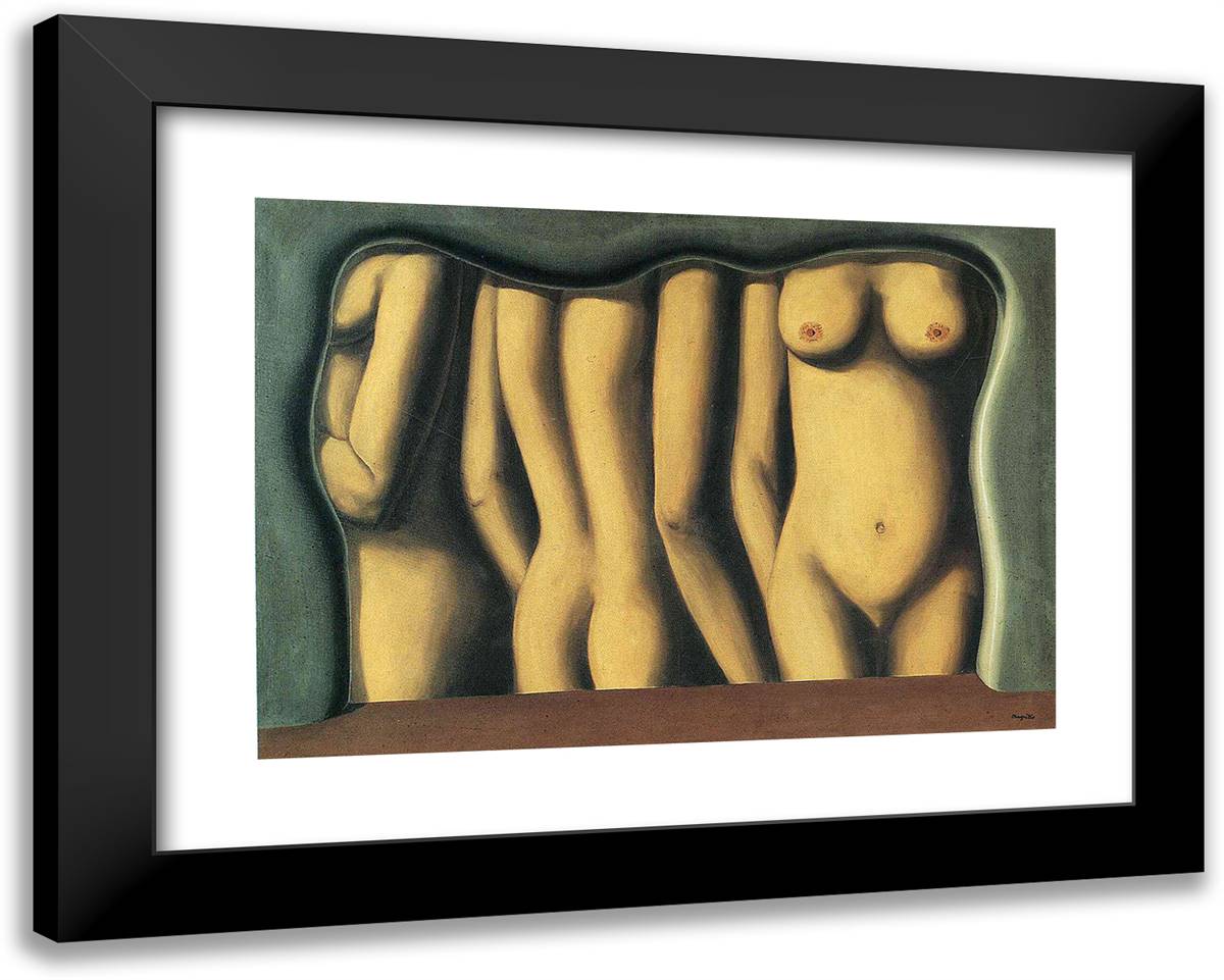 Adulation of Space 24x19 Black Modern Wood Framed Art Print Poster by Magritte, Rene