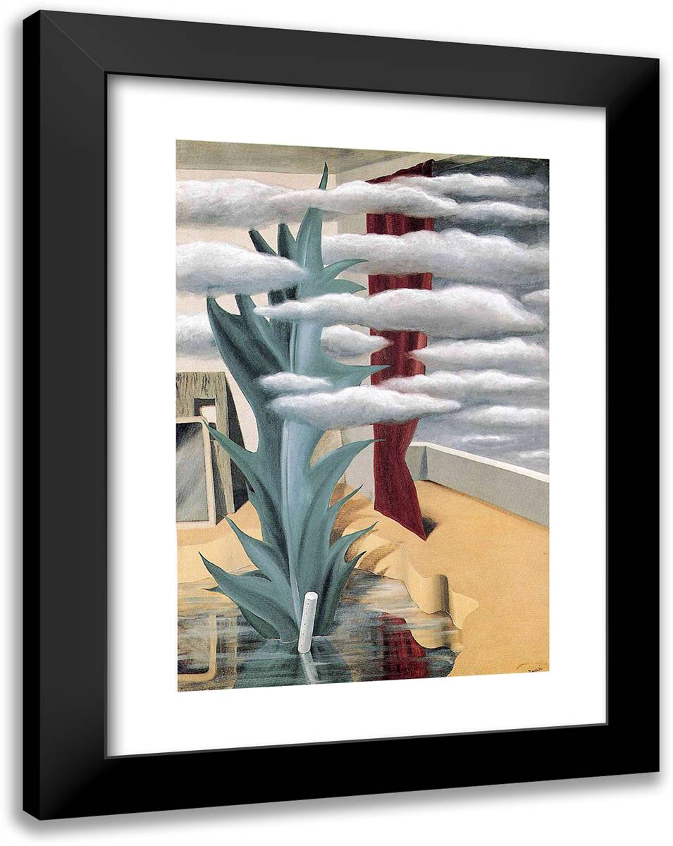 After the Water, the Clouds 18x24 Black Modern Wood Framed Art Print Poster by Magritte, Rene