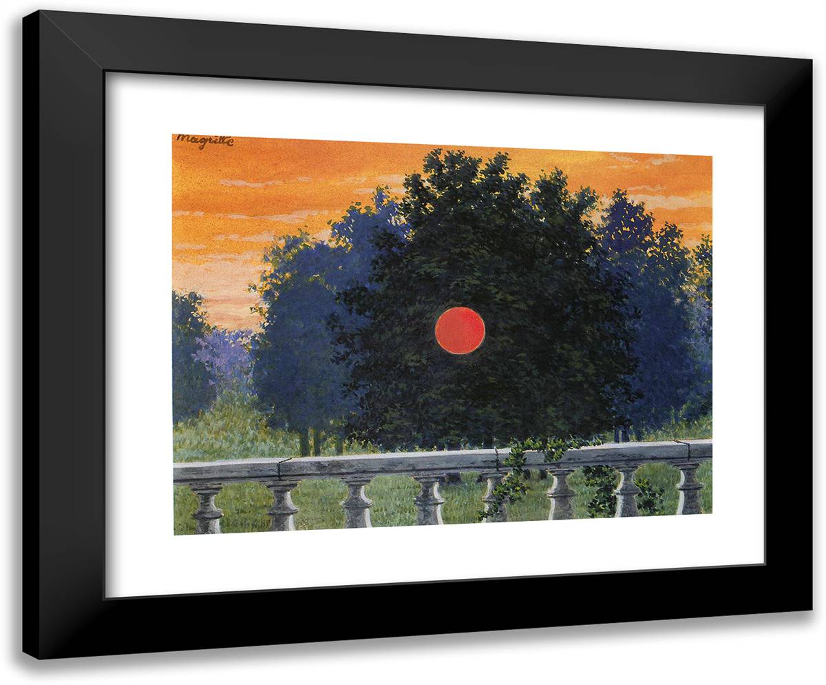 Banquet 24x20 Black Modern Wood Framed Art Print Poster by Magritte, Rene