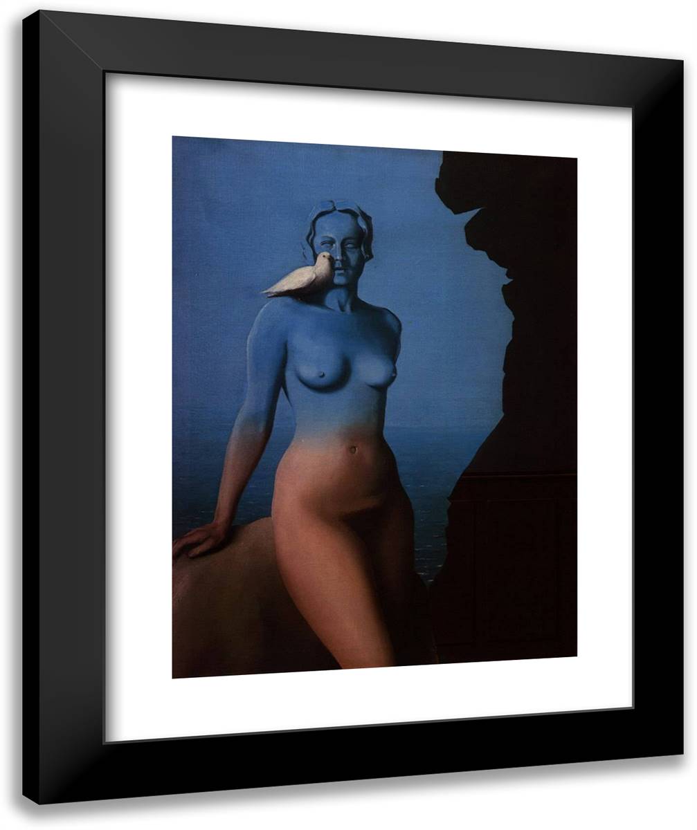 Black Magic 20x24 Black Modern Wood Framed Art Print Poster by Magritte, Rene